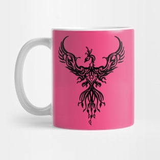 Phoenix Fantasy Fire Bird Tribal Style Art Black Mug